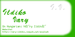 ildiko vary business card